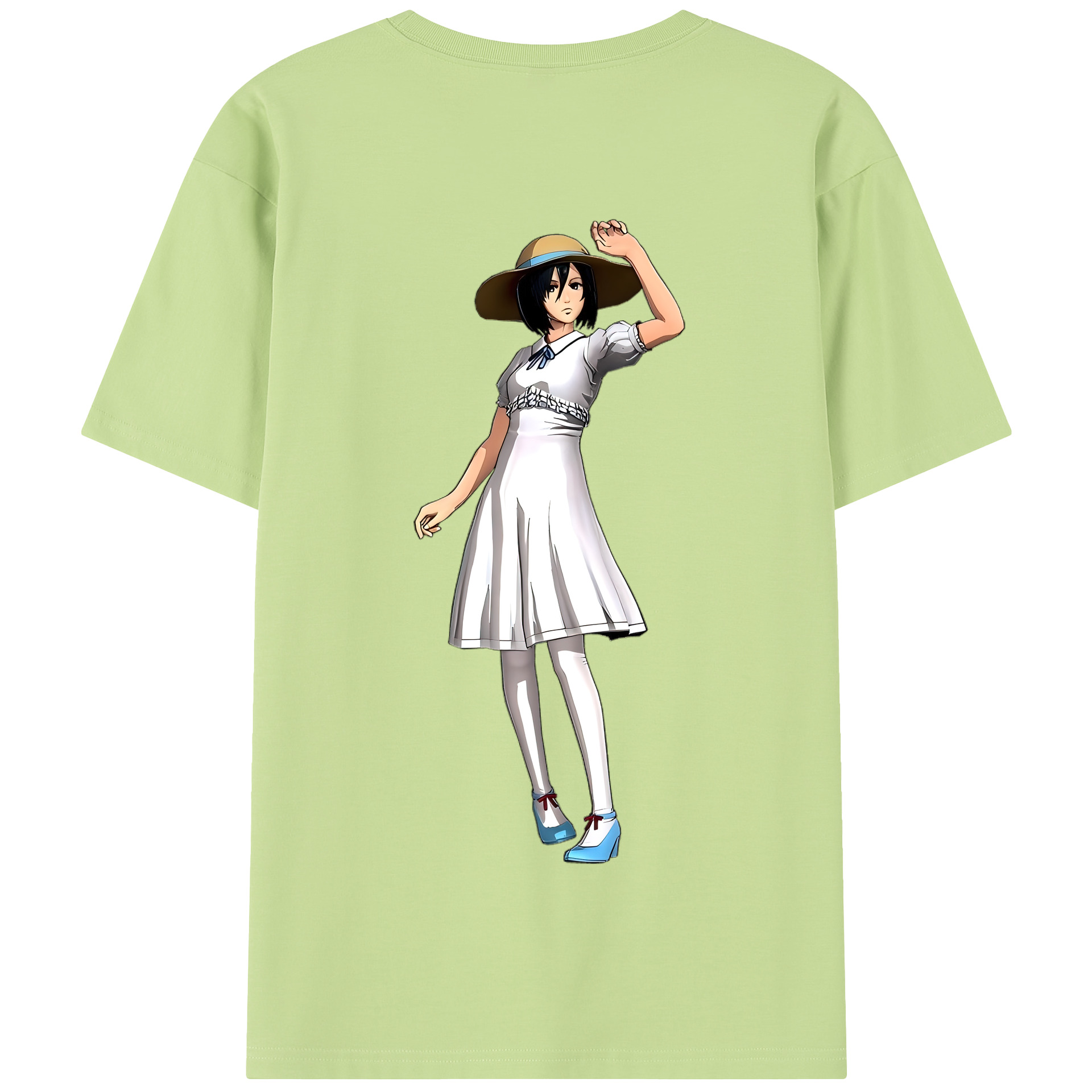 （画像用） 進撃の巨人 ミカサ·アッカーマン Attack on Titan Mikasa Ackerman 綿100％半袖Tシャツ（背面プリント）